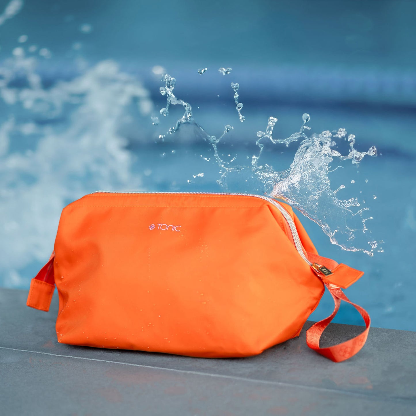 Large Makeup Bag - Splash Orange
