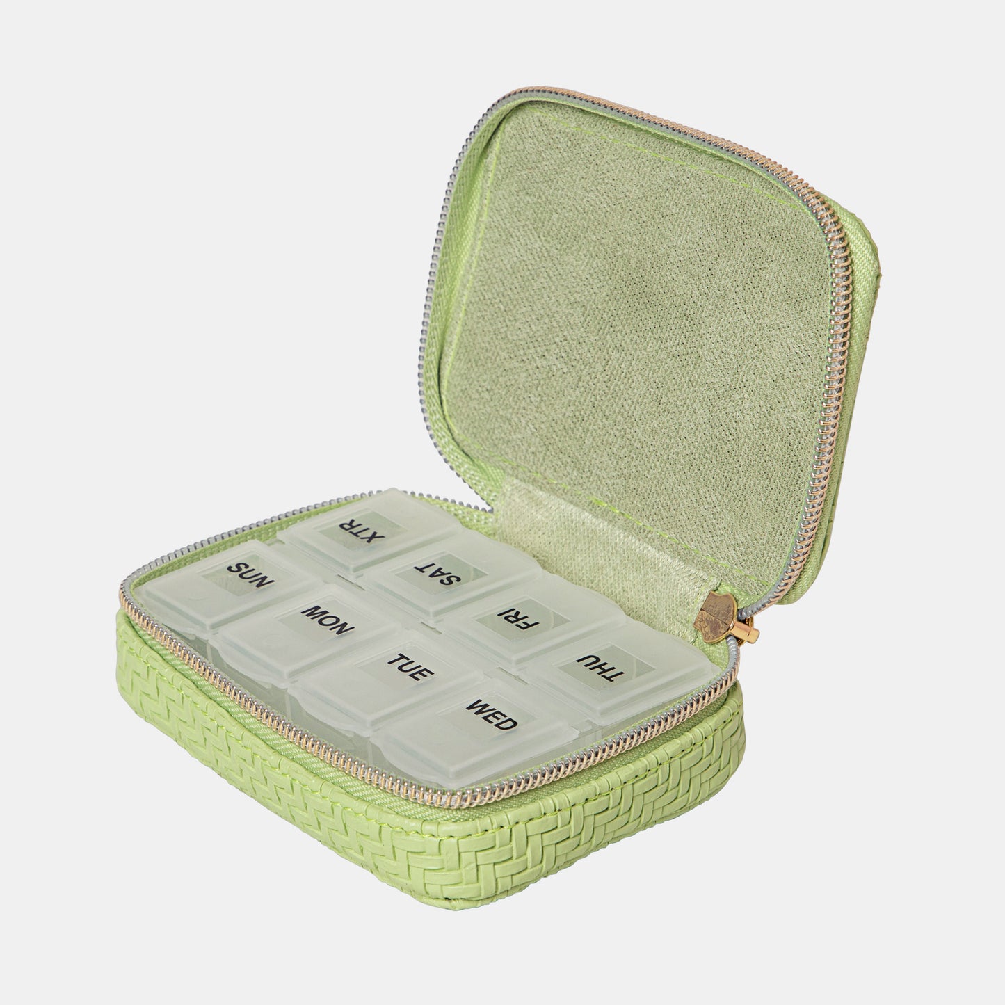 Pill Box - Herringbone Pistachio