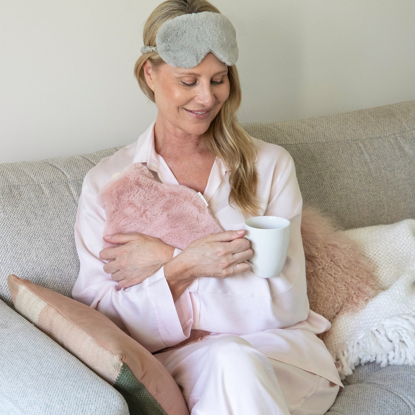 Hot Water Bottle - Deluxe Dusty Rose