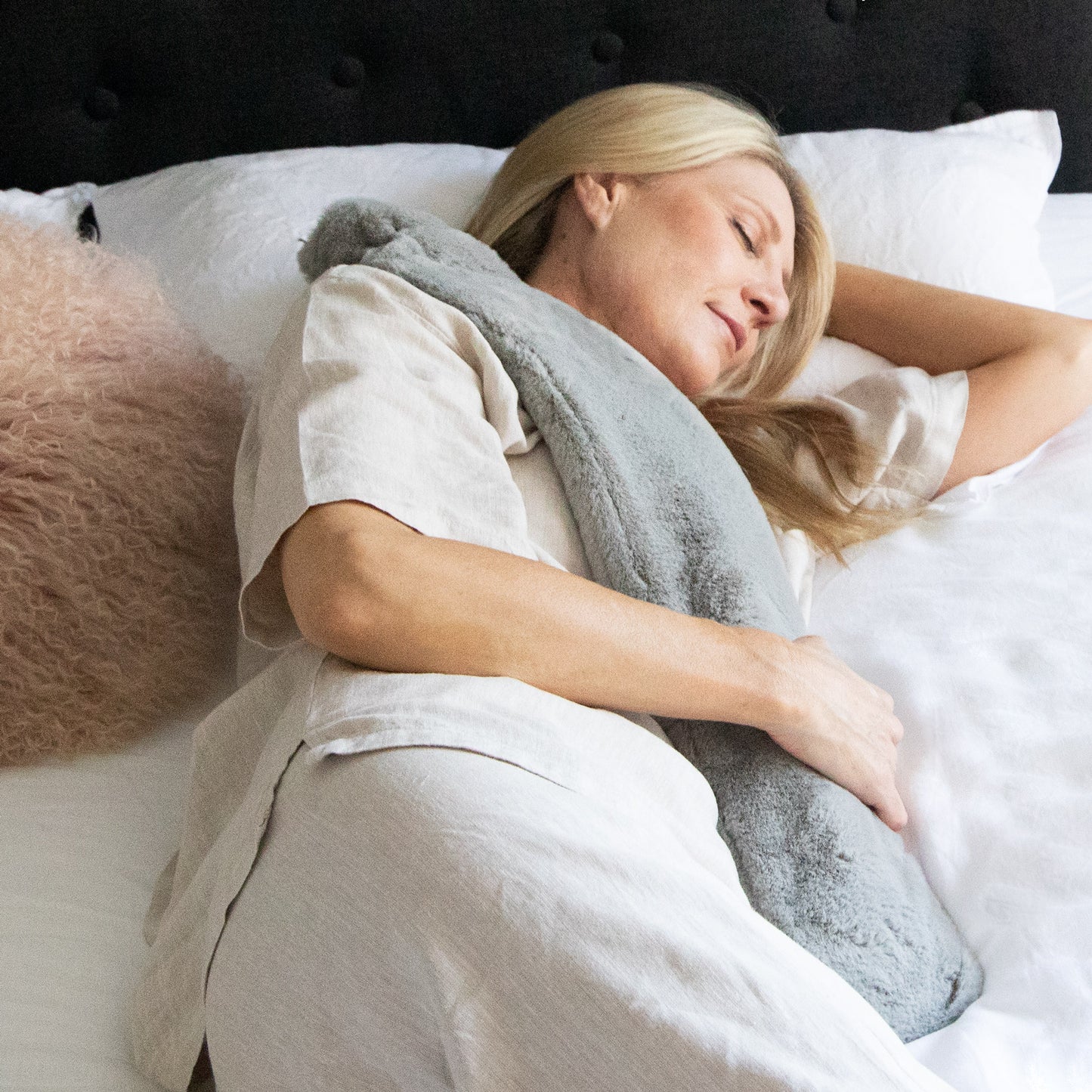 Long Hot Water Bottle - Deluxe Smokey Grey