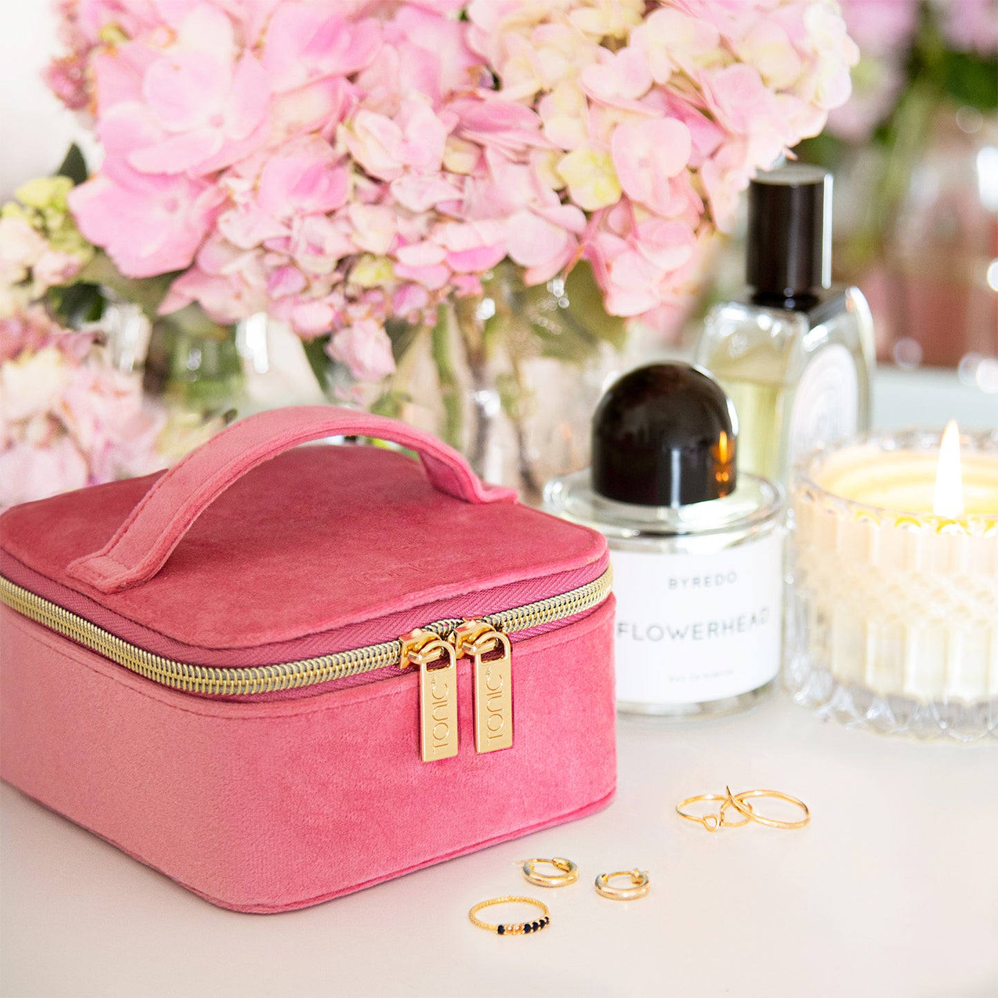 Jewellery Cube - Luxe Velvet Coral