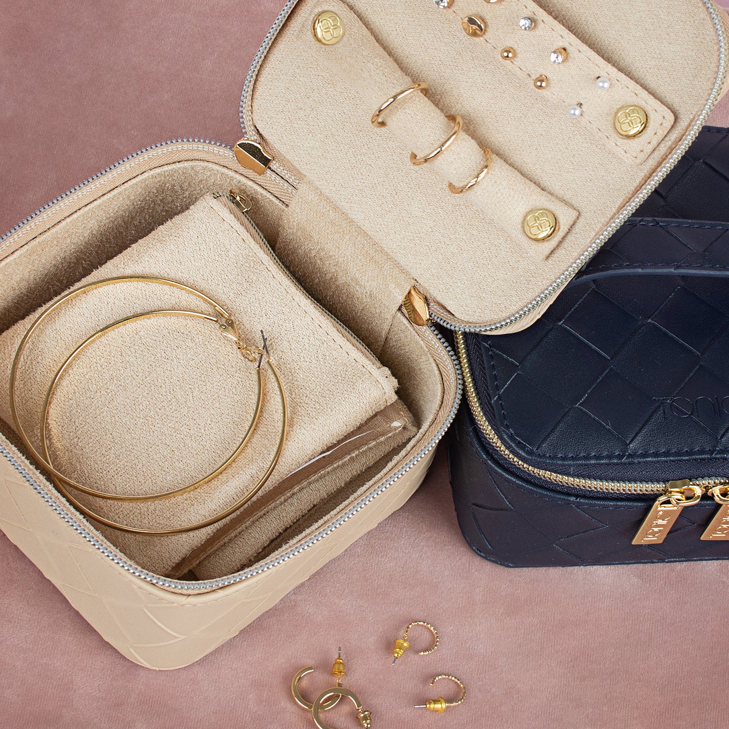 Jewellery Cube - Woven Sand