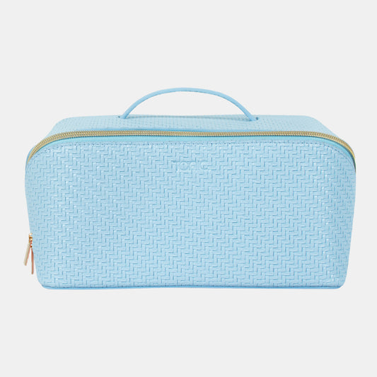 Large Beauty Bag - Herringbone Bluebell