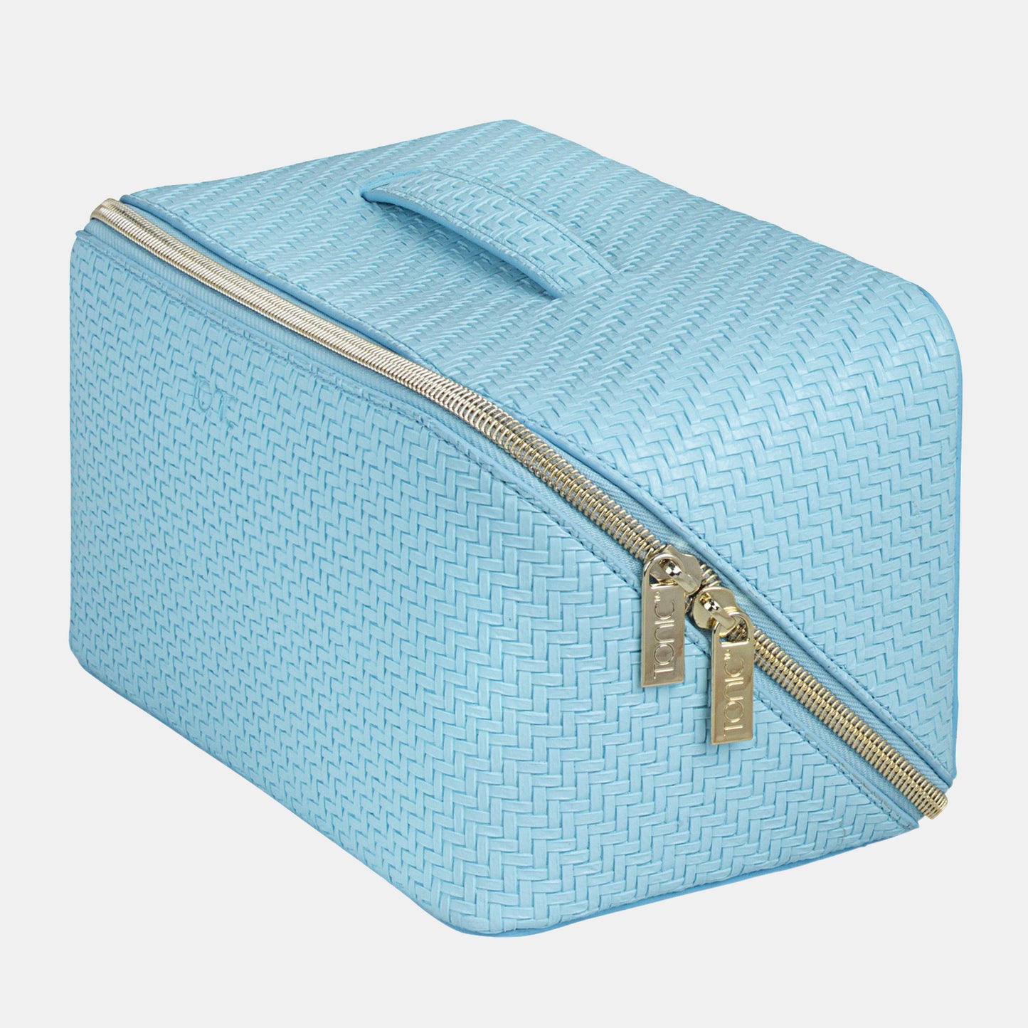 Large Beauty Bag - Herringbone Bluebell