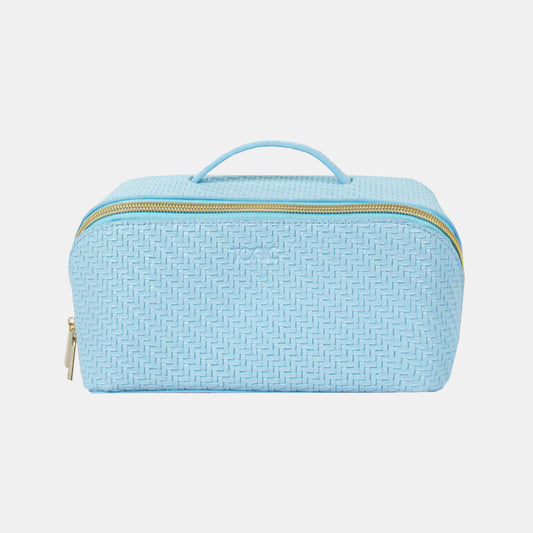 Medium Beauty Bag - Herringbone Bluebell