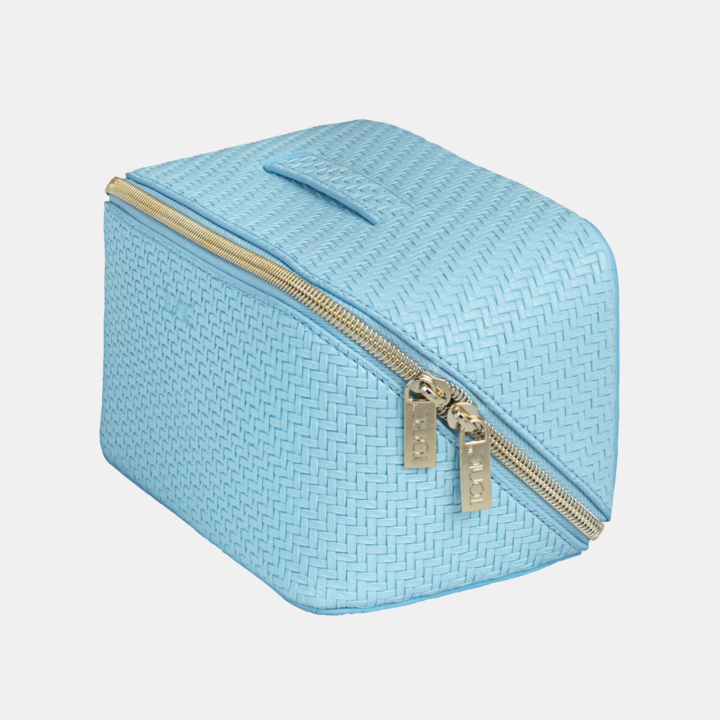 Medium Beauty Bag - Herringbone Bluebell