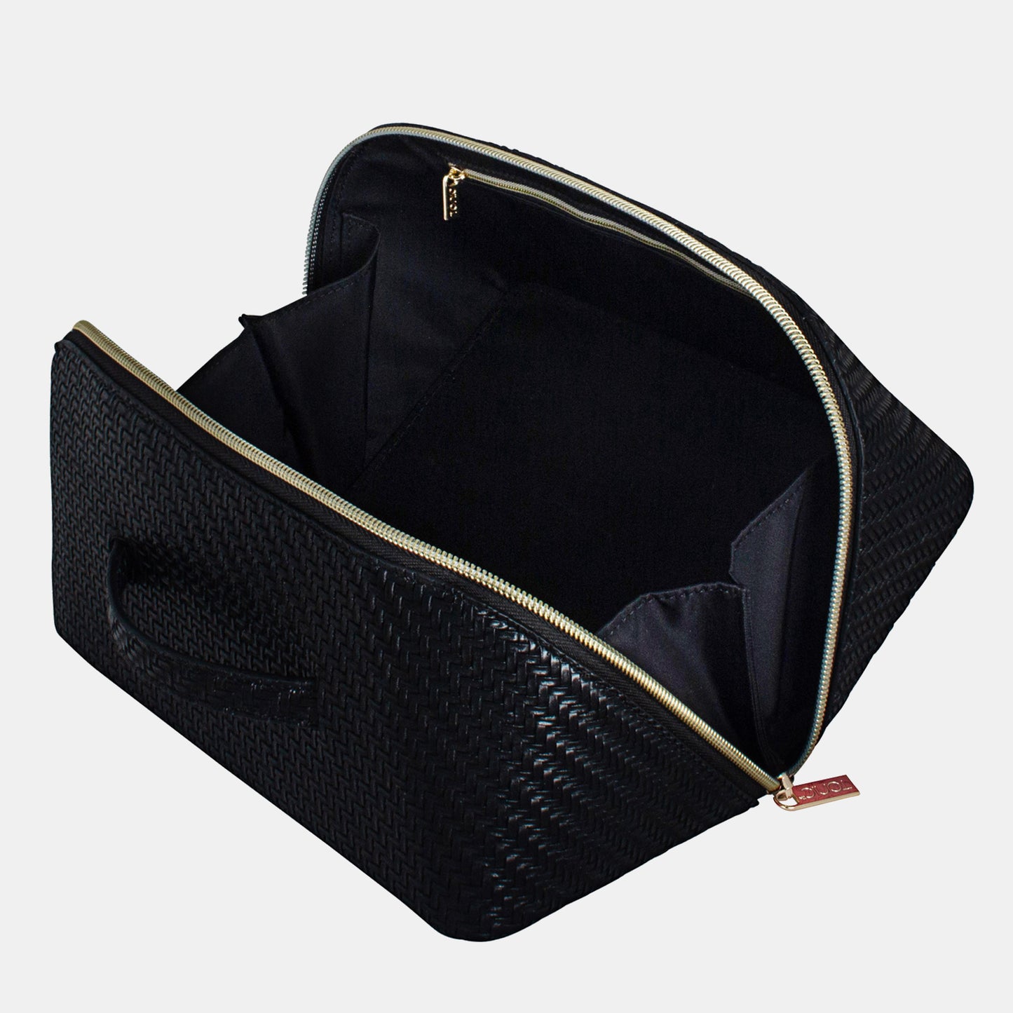 Large Beauty Bag - Herringbone Licorice