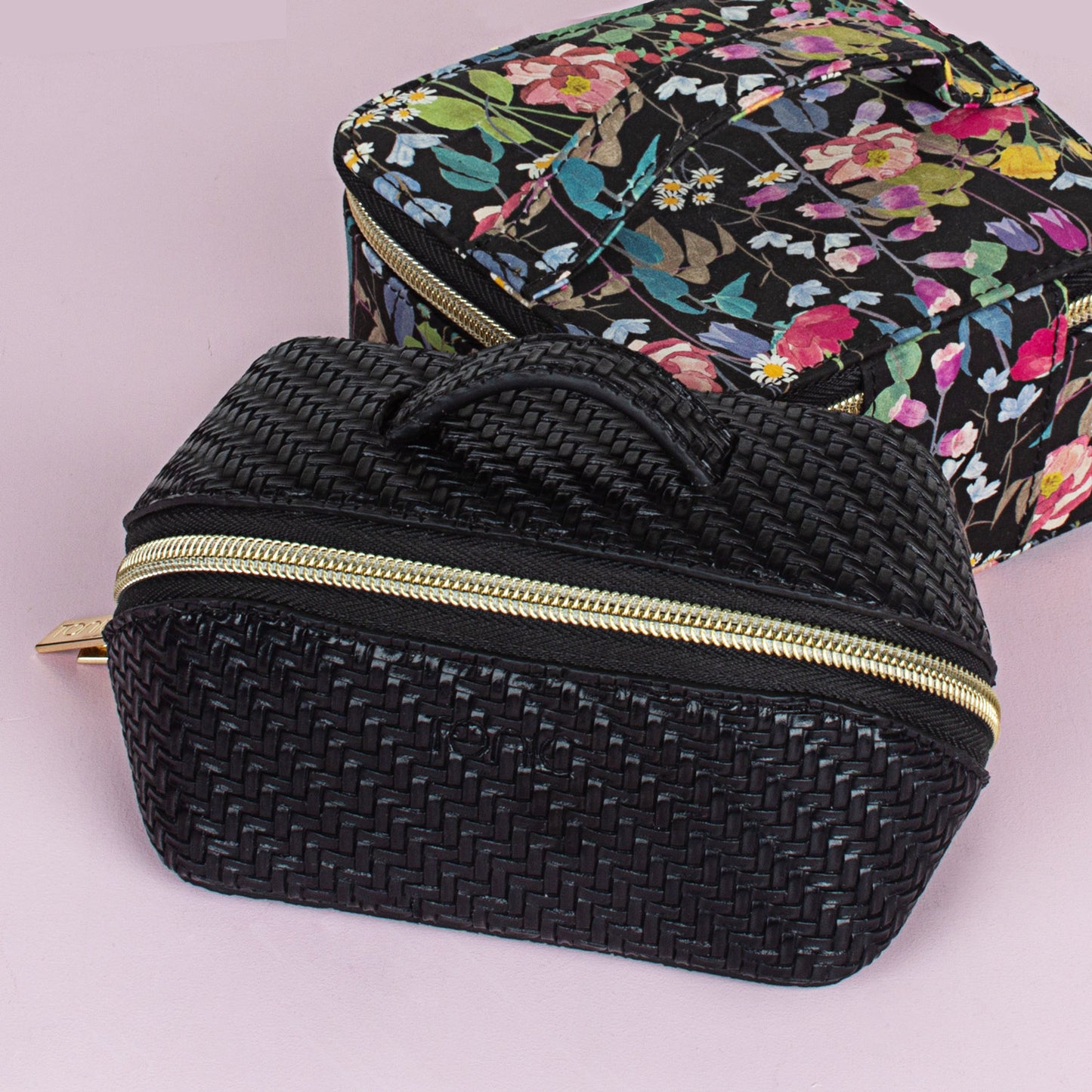 Small Beauty Bag - Herringbone Licorice