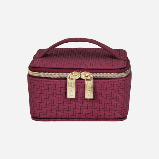 Jewellery Cube - Herringbone Plum