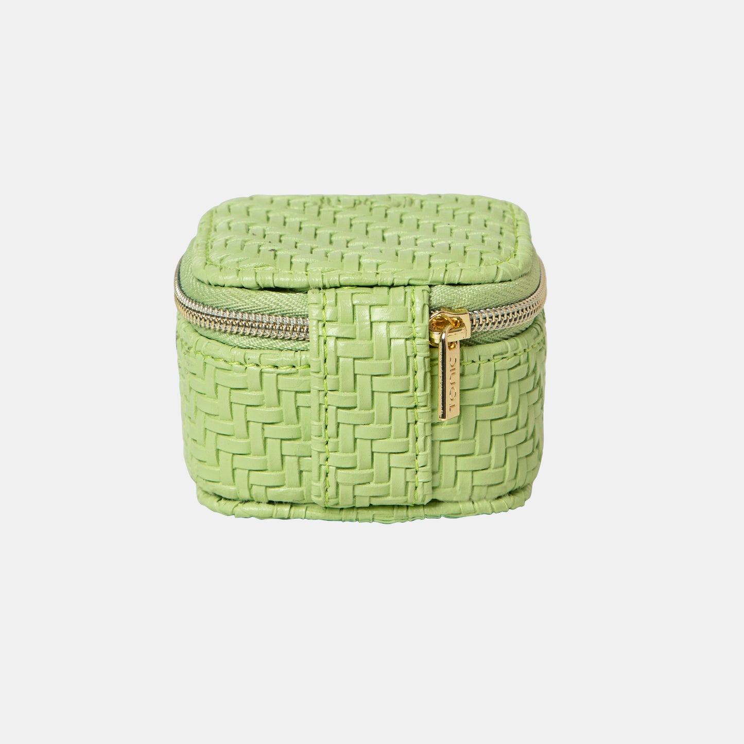 Mini Jewellery Cube - Herringbone Pistachio