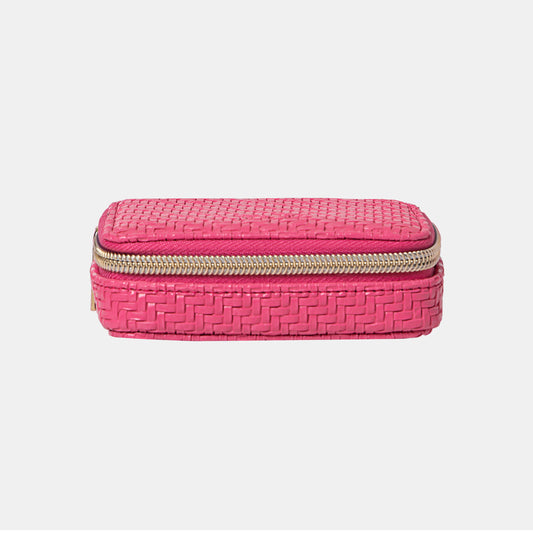 Pill Box - Herringbone Raspberry