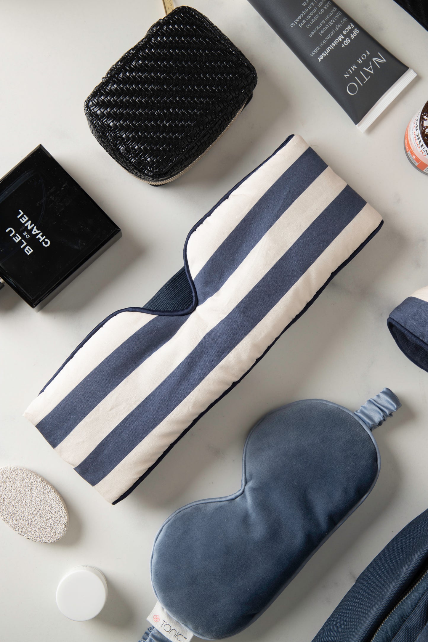 Men's Kit – Deep Rest Eye Mask in Classic Navy Stripe