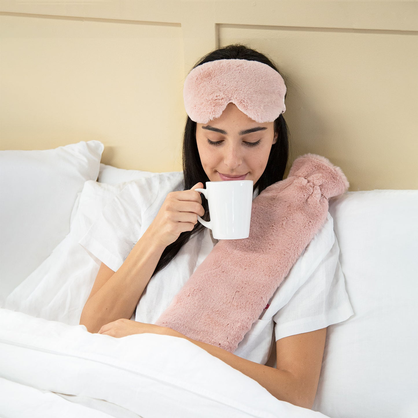 Long Hot Water Bottle - Deluxe Dusty Rose